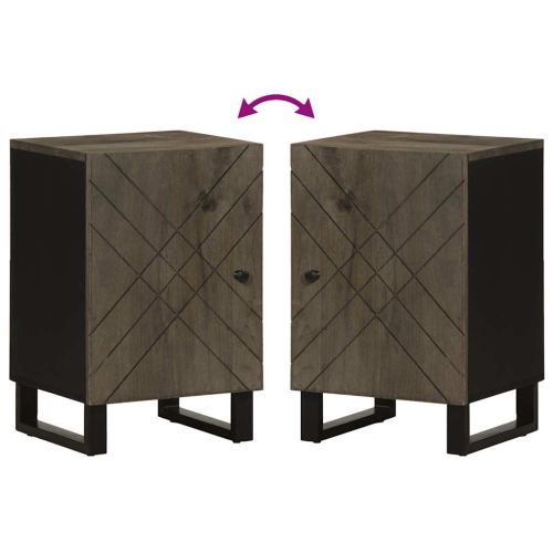 Шкаф за баня, черен, 38x33x58 см, масивно мангово дърво