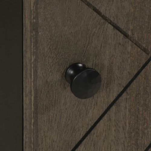 Шкаф за баня, черен, 38x33x58 см, масивно мангово дърво