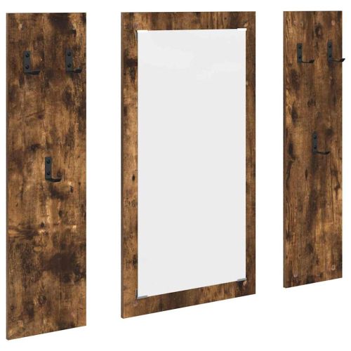 Стенен закачалка за палта с огледало Димян дъб 96 x 1,5 x 90 см