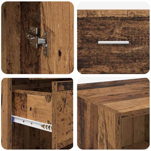 Висок шкаф Старо дърво 50 x 42,5 x 225 см Инженерно дърво