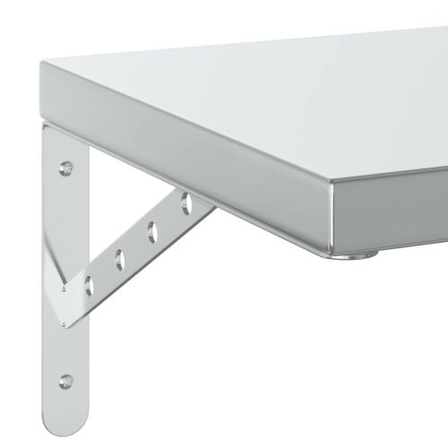 Стенни рафтове 2 бр 50x30 см сребристи неръждаема стомана