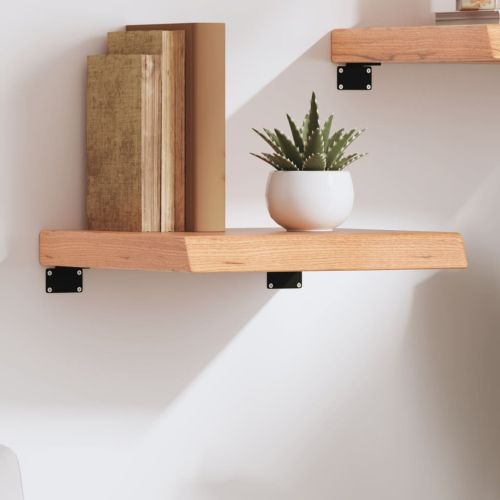 Стенен рафт светлокафяв 40x40x(2-6) см обработен масивен дъб