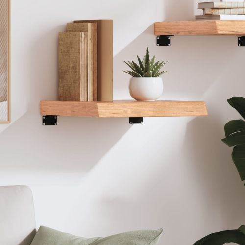 Стенен рафт светлокафяв 40x40x(2-6) см обработен масивен дъб