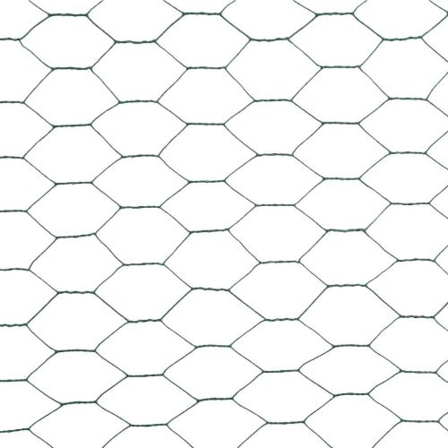 Кокошкарска мрежа, стомана с PVC покритие, 25х1,2 м, зелена