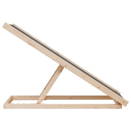 Рампа за кучета сива 100x40 см масивна ела