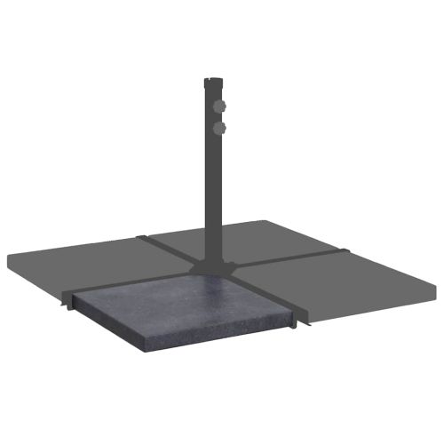 Стойка за чадър, черна, гранит, квадратна, 25 кг