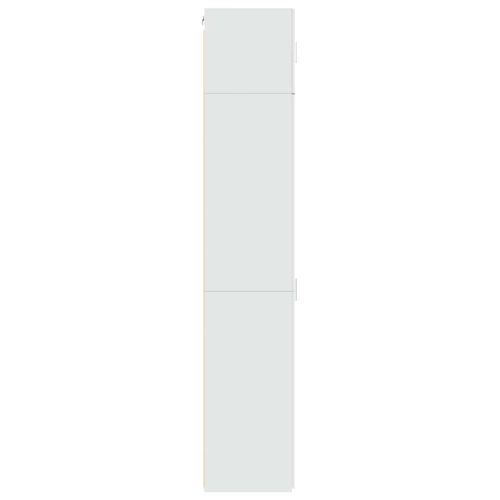 Тесен шкаф за съхранение, бял, 50x42,5x225 см, инженерно дърво
