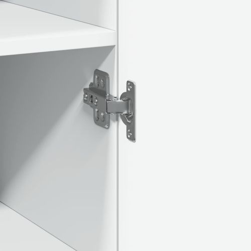 Тесен шкаф за съхранение, бял, 50x42,5x225 см, инженерно дърво