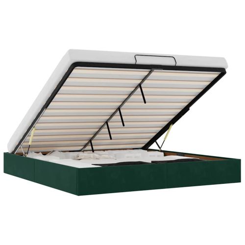 Османска рамка за легло без матрак тъмнозелена 180x200см кадифе