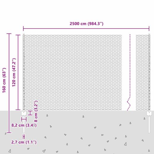 Ограда с пост Зелен 1,2 x 25 m Стомана