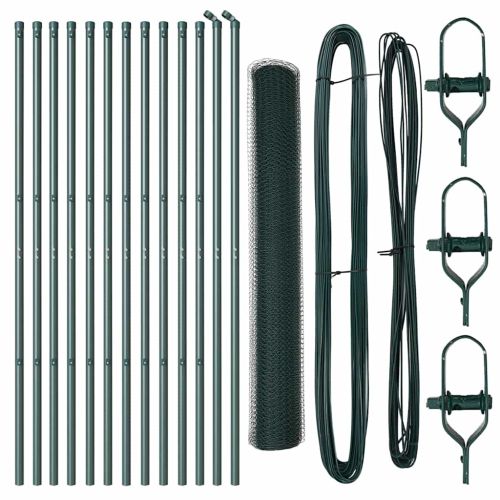 Стълб за ограда. Зелен 25 x 1,2 м (25 мрежа) Стомана