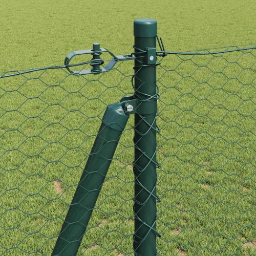 Стълб за ограда. Зелен 25 x 1,2 м (25 мрежа) Стомана