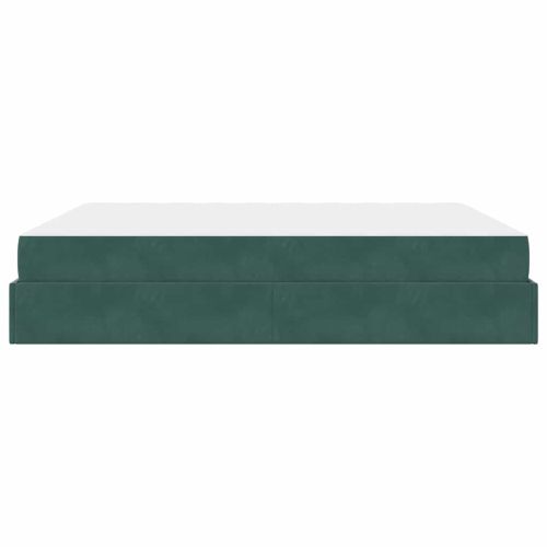 Рамка за легло с матрак с матрак 2 pcs Зелен Кадифе