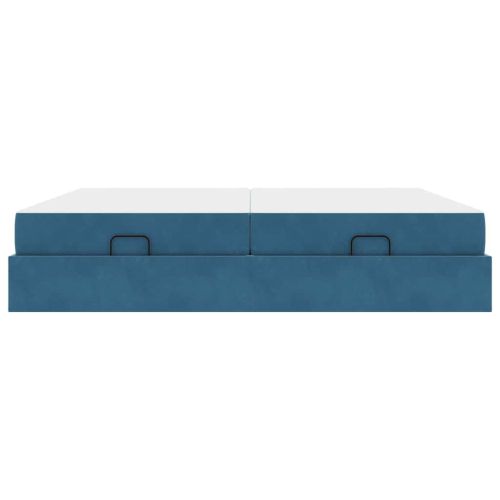 Рамка за легло с матрак с матрак 2 pcs Синьо Кадифе