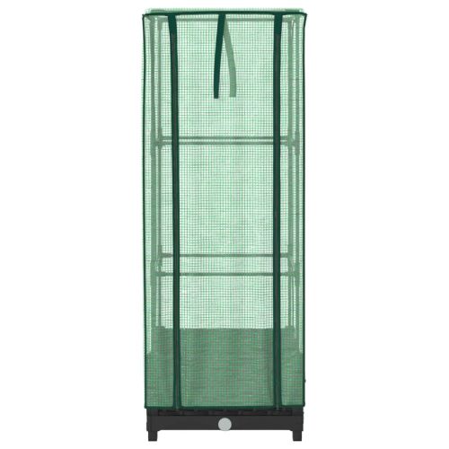 Повдигнато легло с оранжерия калъф, ратанов вид, 40x40x123 см