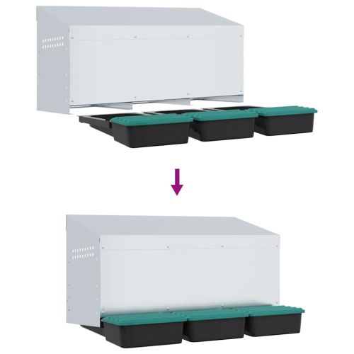 Кутия за пилета с 3 отделения, за стенен монтаж, поцинкована стомана