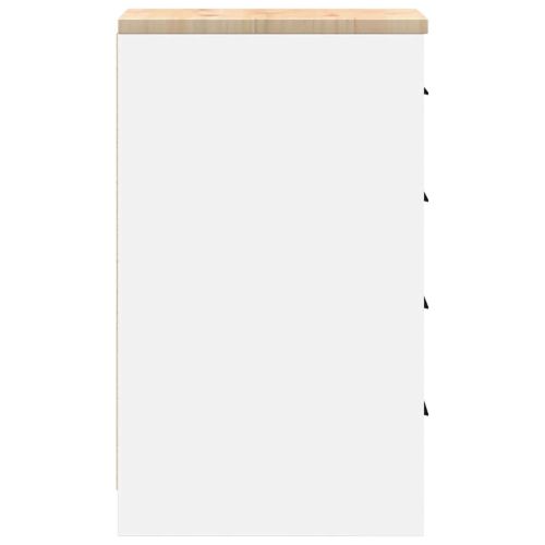 Гаражен шкаф за съхранение, бял, 30x51x85 см, бор масив