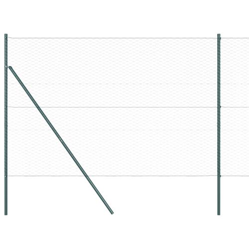Стълб за ограда. Зелен 25 x 1,5 м (36 мм мрежа) Стомана