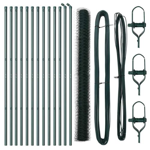 Стълб за ограда. Зелен 25 x 1,5 м (50 мм мрежа) Стомана
