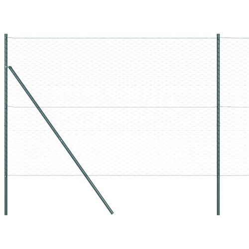 Стълб за ограда. Зелен 25 x 1,5 м (50 мм мрежа) Стомана