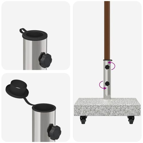 Основа за чадър Сив 45 x 25 x 45 см Гранит