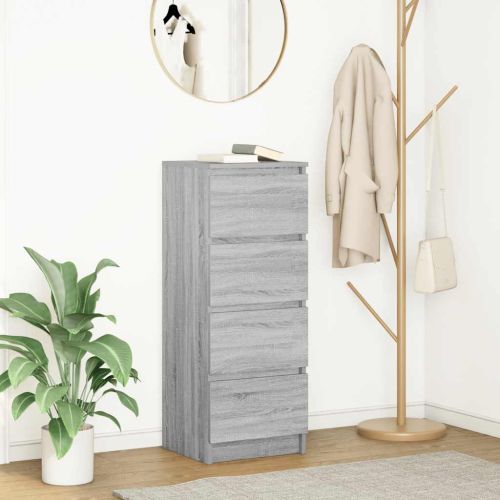 Сайдборд, сив сонома, 37,5x35x99 см, инженерно дърво