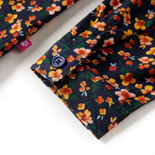 Детска риза с яка с лента, тъмносиня, 140