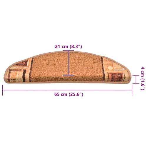 Самозалепващи стелки за стълби, 5 бр, 65x21x4 см, бежови