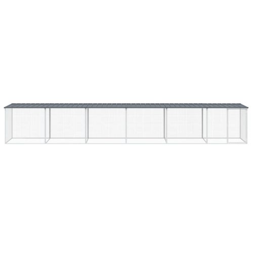 Клетка за пилета с покрив антрацит 603x98x90 см стомана