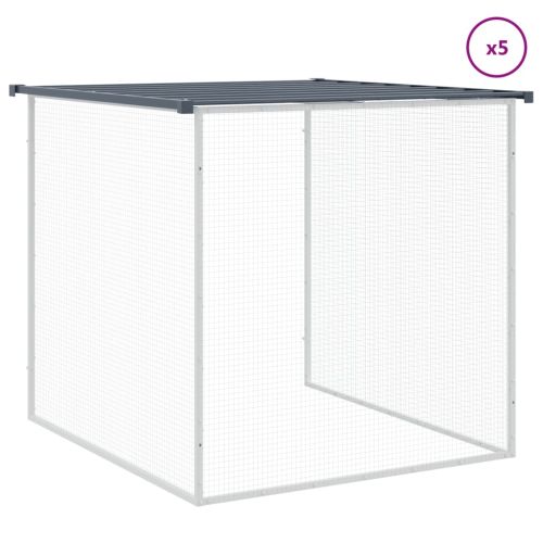 Клетка за пилета с покрив антрацит 603x98x90 см стомана