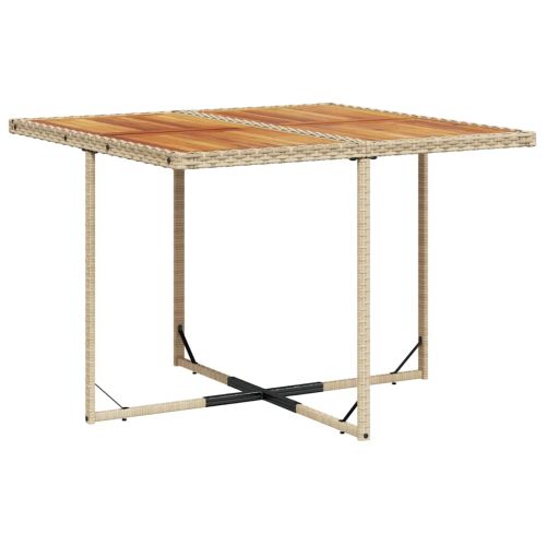 Градински комплект с възглавници, 5 части, бежов полиратан