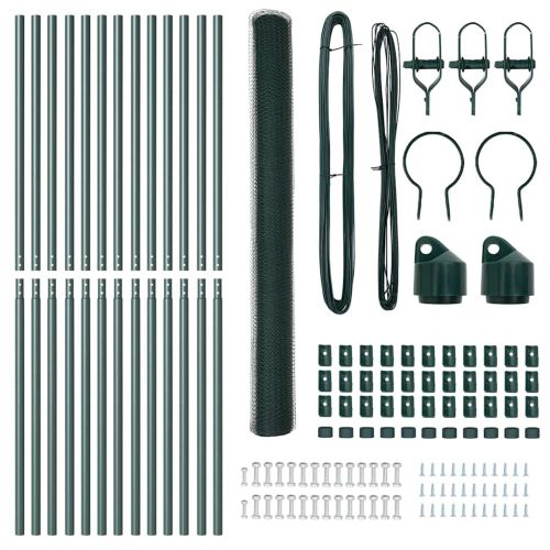 Стълб за ограда. Зелен 25 x 1,5 м (25 мм мрежа) Стомана