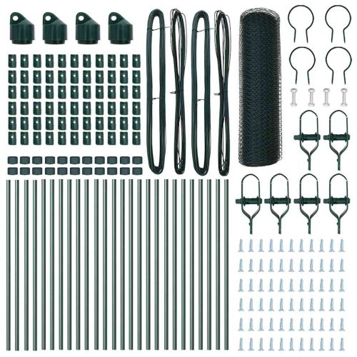 Стълб за ограда. Зелен 50 x 0,5 м (25 мм мрежа) Стомана и PVC