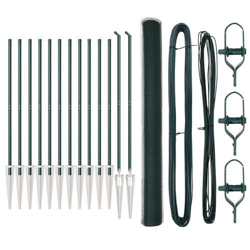 Стълб за ограда. Зелен 25 x 1,5 м (25 мм мрежа) Стомана