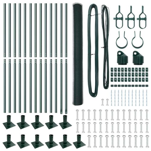 Стълб за ограда. Зелен 25 x 1,5 м (25 мм мрежа) Стомана