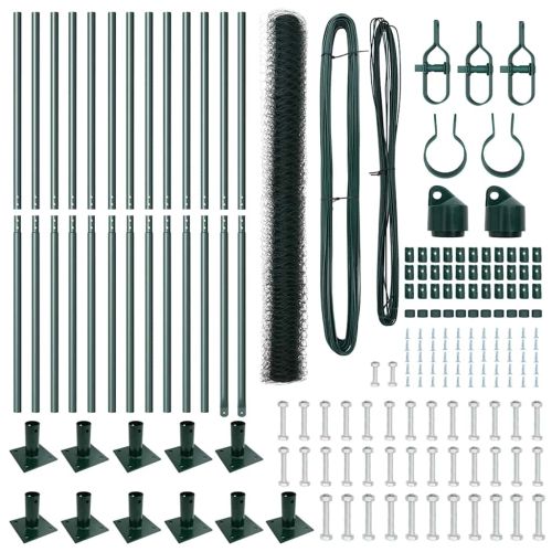 Стълб за ограда. Зелен 25 x 1,5 м (36 мм мрежа) Стомана
