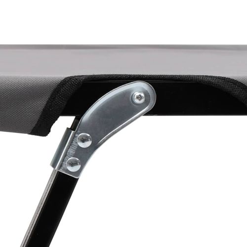 Двуместен сгъваем шезлонг, сив, стомана