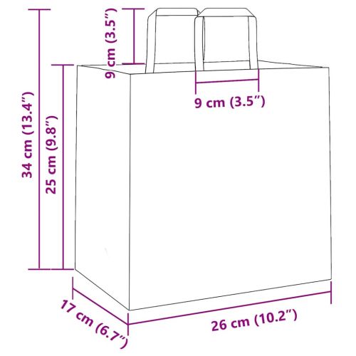 Хартиени торбички 50 бр с дръжки сини 26x17x25 см