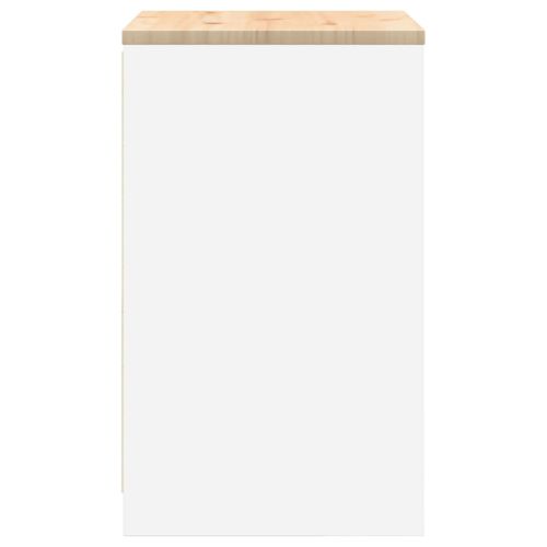 Гаражен шкаф за съхранение, бял, 60x51x85 см, бор масив