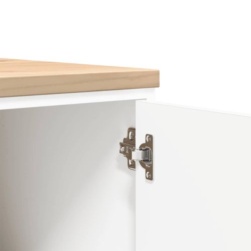 Гаражен шкаф за съхранение, бял, 60x51x85 см, бор масив