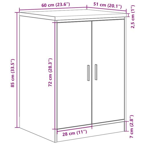 Гаражен шкаф за съхранение, бял, 60x51x85 см, бор масив