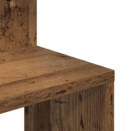 Стенна ъглова етажерка от старо дърво 32x32x127,5 cm