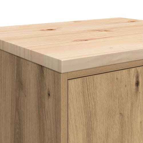 Гаражен шкаф за съхранение, дъб артизан, 60x51x85 см, бор масив