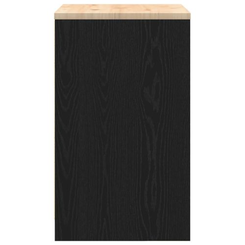 Гаражен шкаф за съхранение, черен, 60x51x85 см, бор масив