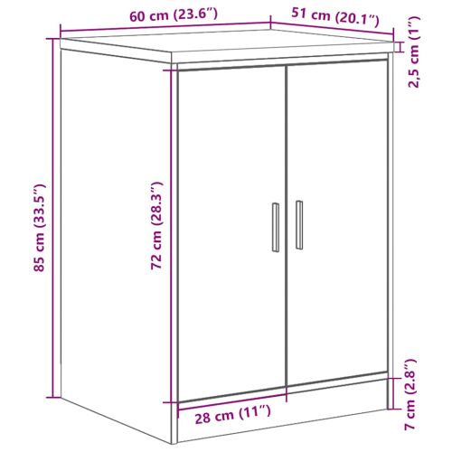 Гаражен шкаф за съхранение, черен, 60x51x85 см, бор масив