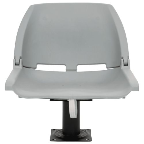 Сгъваем стол за лодка 2 части без възглавница сив 48x51x41 см