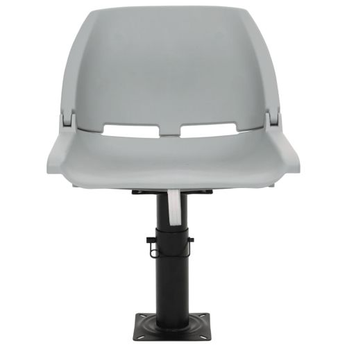 Сгъваем стол за лодка 2 части без възглавница сив 48x51x41 см