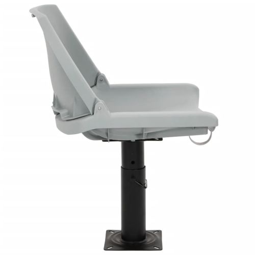 Сгъваем стол за лодка 2 части без възглавница сив 48x51x41 см