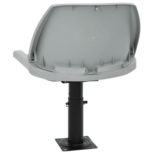 Сгъваем стол за лодка 2 части без възглавница сив 48x51x41 см