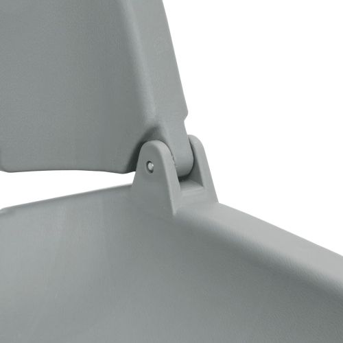 Сгъваем стол за лодка 2 части без възглавница сив 48x51x41 см